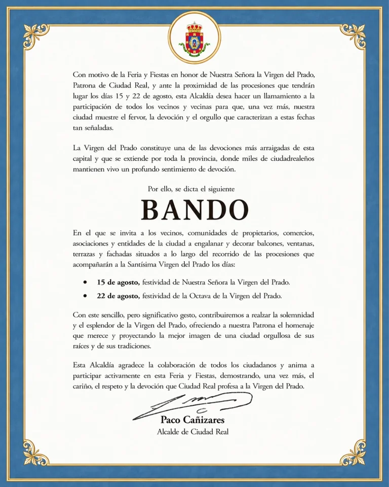 Ciudad Real se prepara para engalanar sus calles por la Virgen del Prado