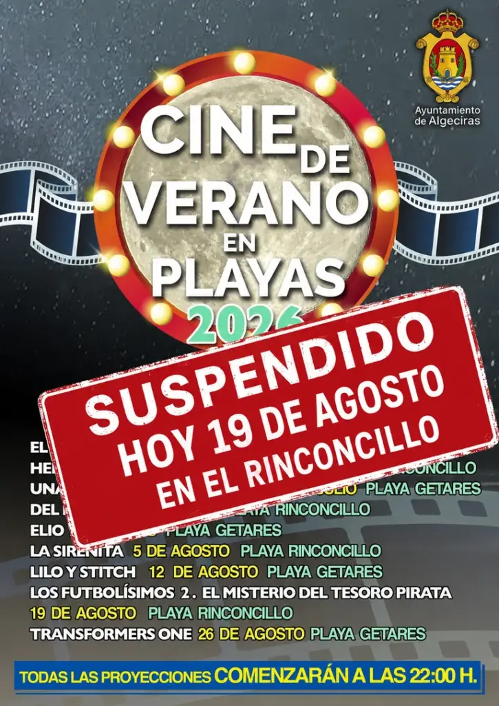 Suspendido el cine en la playa de El Rinconcillo por viento