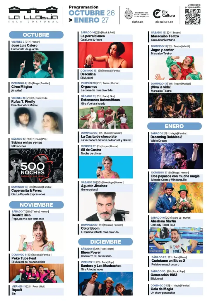 Elche estrena un otoño de música, humor y planes en familia